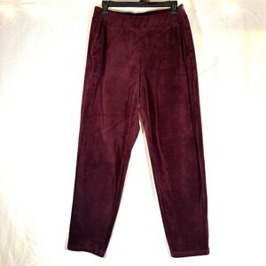 Gloria Vanderbilt Burgundy Velour Pant Women's Med Velvet Casual Comfort